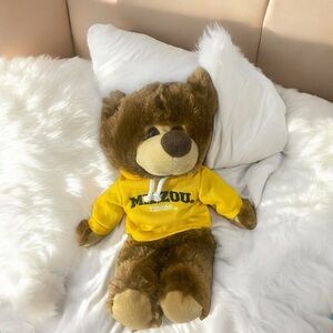 Mizzou University Of Missouri Tigers  13” Brown Teddy Bear With Sweater Hoodie